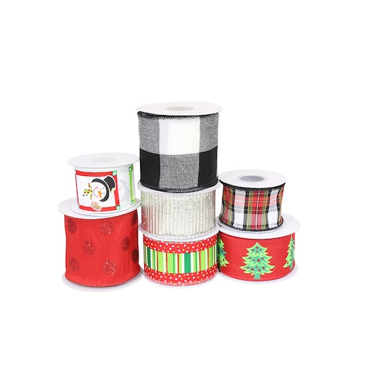 JAM Paper Merry &#x26; Bright Christmas Ribbon Value Pack